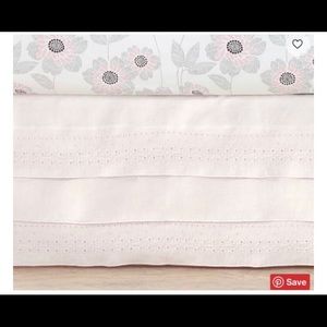 Pottery Barn Belgian Flax Linen Eyelet Crib Skirt